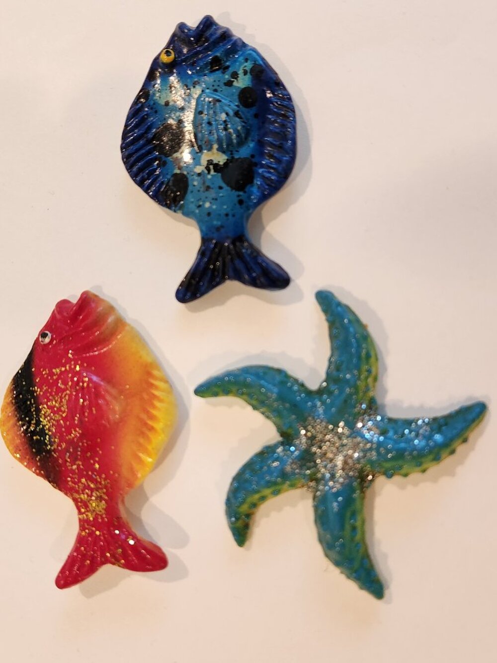 Tropical Fish and Starfish Resin Refrigerator Magnets